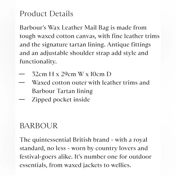 Barbour Waxed Leather Canvas Messenger/Mail Bag - Picture 14 of 14